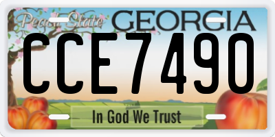 GA license plate CCE7490