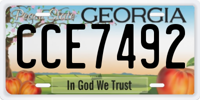 GA license plate CCE7492