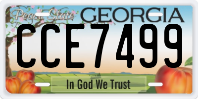 GA license plate CCE7499