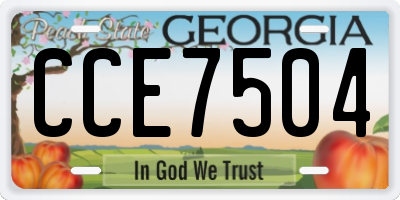 GA license plate CCE7504