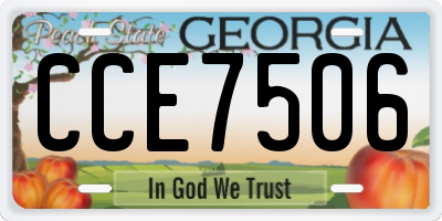 GA license plate CCE7506