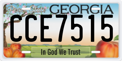 GA license plate CCE7515
