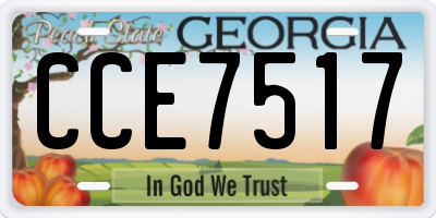 GA license plate CCE7517