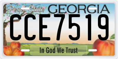 GA license plate CCE7519