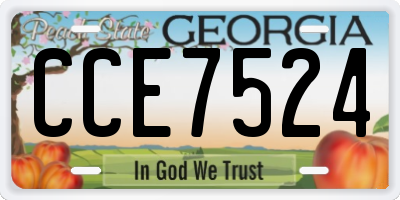 GA license plate CCE7524