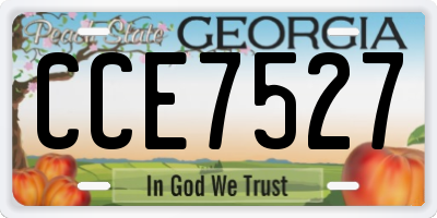 GA license plate CCE7527