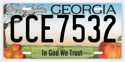 GA license plate CCE7532