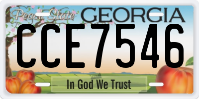 GA license plate CCE7546