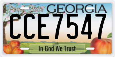 GA license plate CCE7547