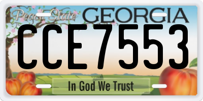 GA license plate CCE7553