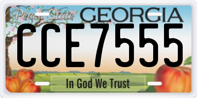 GA license plate CCE7555