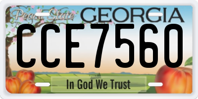 GA license plate CCE7560