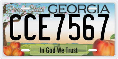 GA license plate CCE7567