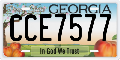GA license plate CCE7577