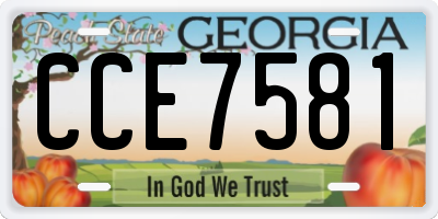GA license plate CCE7581