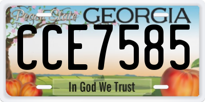 GA license plate CCE7585