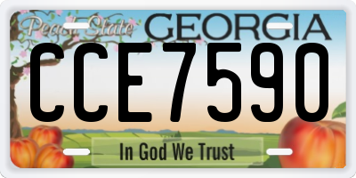 GA license plate CCE7590