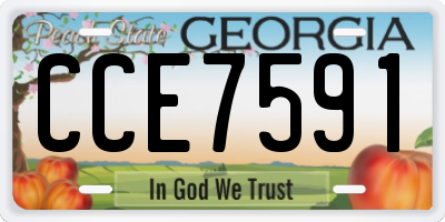 GA license plate CCE7591