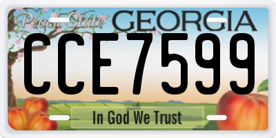 GA license plate CCE7599