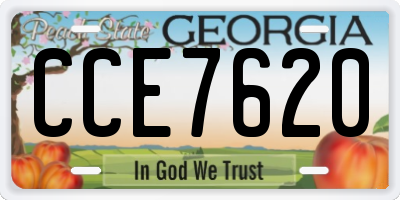 GA license plate CCE7620