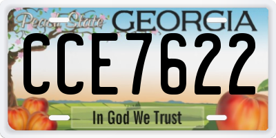 GA license plate CCE7622