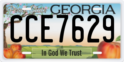 GA license plate CCE7629