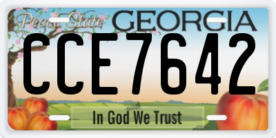 GA license plate CCE7642