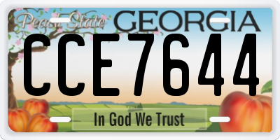 GA license plate CCE7644