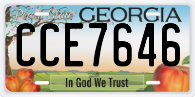 GA license plate CCE7646
