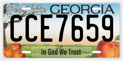 GA license plate CCE7659