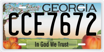 GA license plate CCE7672