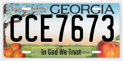 GA license plate CCE7673
