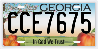 GA license plate CCE7675