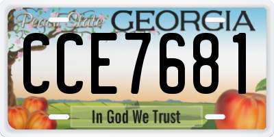 GA license plate CCE7681