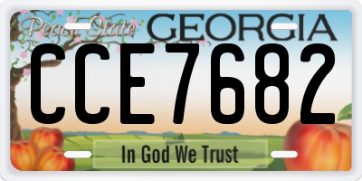 GA license plate CCE7682
