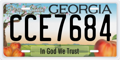 GA license plate CCE7684