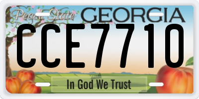 GA license plate CCE7710