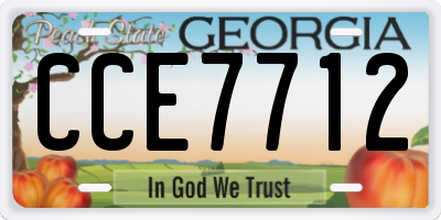 GA license plate CCE7712