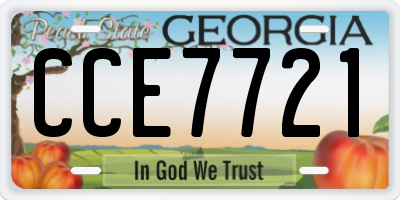 GA license plate CCE7721