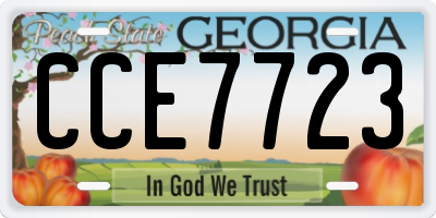 GA license plate CCE7723