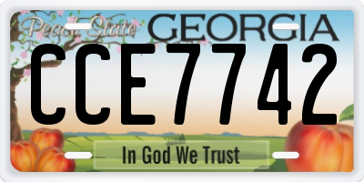 GA license plate CCE7742