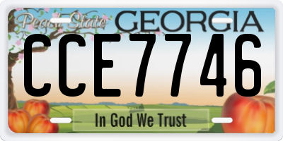 GA license plate CCE7746