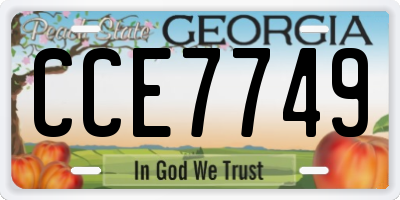 GA license plate CCE7749