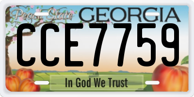 GA license plate CCE7759