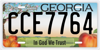 GA license plate CCE7764