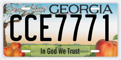 GA license plate CCE7771