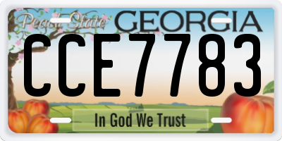 GA license plate CCE7783