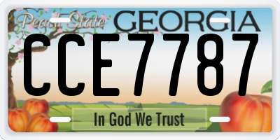 GA license plate CCE7787
