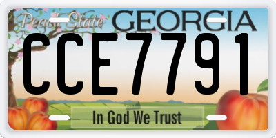 GA license plate CCE7791