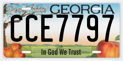 GA license plate CCE7797